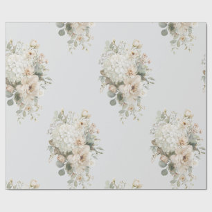 Papel De Regalo Arreglos de Flores de Marfil Sticker – Floral Eleg
