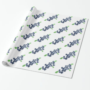Papel De Regalo Arroz de arándano Berry primera acuarela de cumple