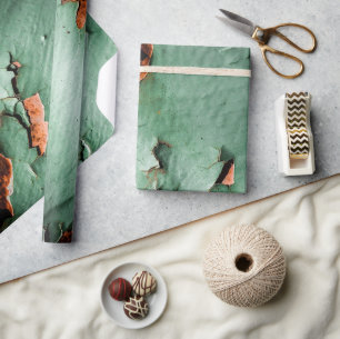 Papel De Regalo Arroz marrón turquesa Guay metalizado