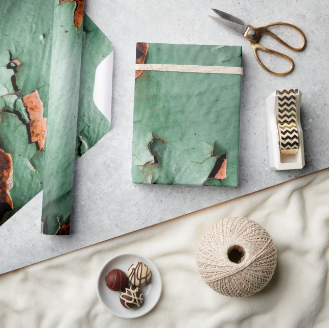 Papel De Regalo Arroz marrón turquesa Guay metalizado (Artesanía)