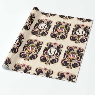 PAPEL DE REGALO ART DECO BEAUTY FASHION COSTUME DISEÑADOR MONOGRAM