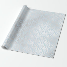 Papel De Regalo Art Deco Bebé Blue Silver Gray Scales Seasheles