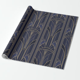 Papel De Regalo Art Deco de los años 20 - Azul de medianoche
