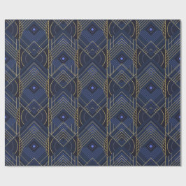 Papel De Regalo Art Deco Geometric Uplift - Blue