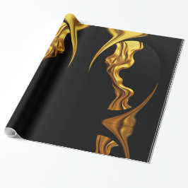 Papel De Regalo Art Deco Glamour: Abstract Liquid Gold Luxury Gift