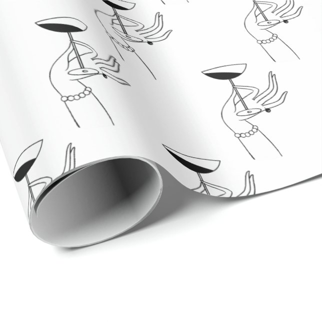 Papel De Regalo Art Deco Lady's Hand Holding Champagne Glass (Esquina del rollo)