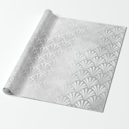 Papel De Regalo Art Deco Monochrom Plata Gris Escalas De Estelares