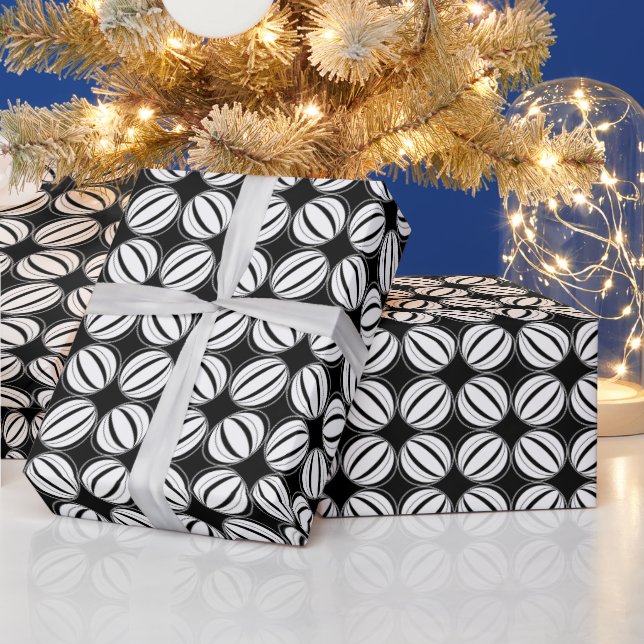 Papel De Regalo Art Deco Negro y Blanco (Vacaciones)