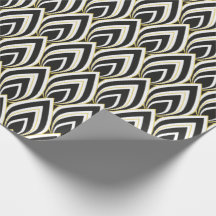 Papel de regalo Art Déco negro y blanco