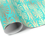 Papel De Regalo Art Deco Oro Champaigne Mint Océano Verde<br><div class="desc">florenciaK de ajuste clásico de moda florenciaDiseño K</div>