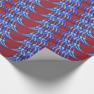 Papel De Regalo Art Deco Team Spirit (Cranberry y Blues)