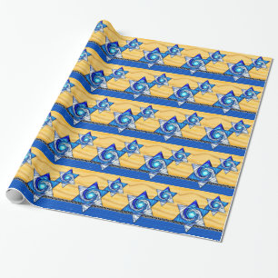 Papel De Regalo Art Deco Vidrio Manchado Magen David