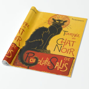Papel De Regalo Art Nouveau Art Nouveau de gato negro vintage Pari