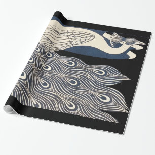 Papel De Regalo Art Nouveau azul de Peacock