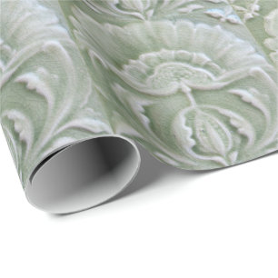Papel De Regalo Art Nouveau jugendstil flor azulejo verde