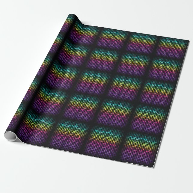 Papel De Regalo Arte abstracto brillante multicolor (Desenrollado)
