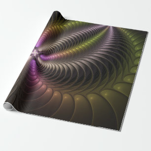 Papel De Regalo Arte abstracto brillante y trippy fractal 3D color