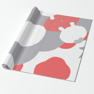 Papel De Regalo Arte abstracto de color blanco y gris rosa de cora