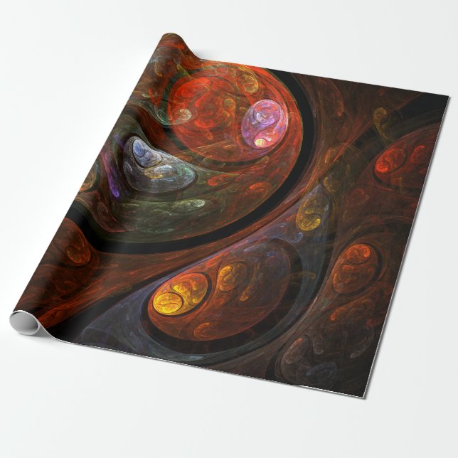 Papel De Regalo Arte abstracto de conexión fluida (Desenrollado)
