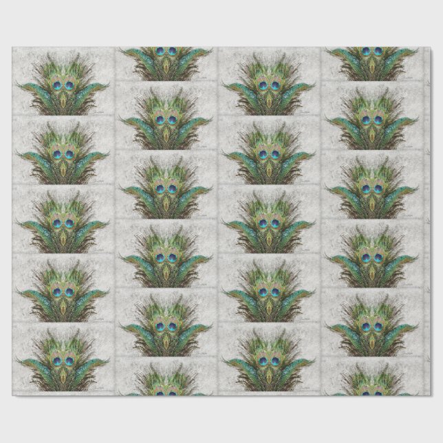 Papel De Regalo Arte abstracto de pavo real enojado (Superficie plana)