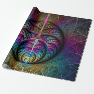Papel De Regalo Arte abstracto fractal colorido alucinante