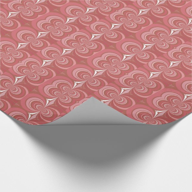 Papel De Regalo Arte abstracto fractal rojo (Esquina)
