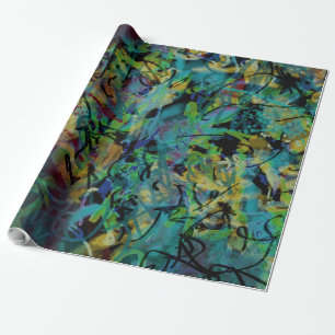 Papel De Regalo Arte abstracto garabateado multicolor
