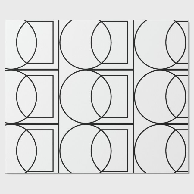 Papel De Regalo Arte abstracto moderno de círculo cuadrado (Superficie plana)