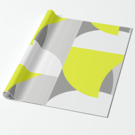 Papel De Regalo Arte abstracto patrón amarillo blanco gris