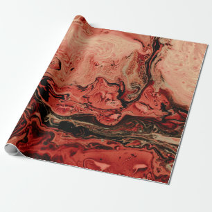 Papel De Regalo Arte abstracto rojo y marrón