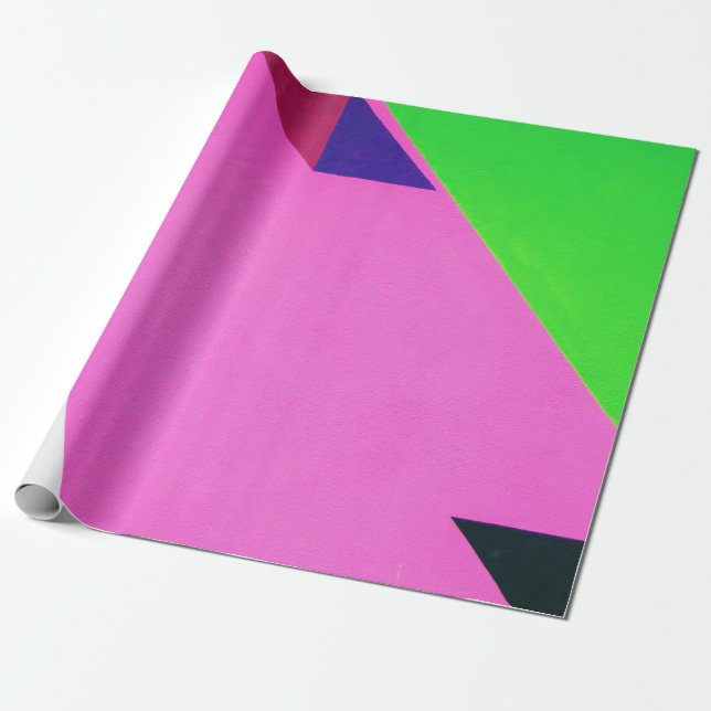 Papel De Regalo Arte abstracto rosa y multicolor (Desenrollado)