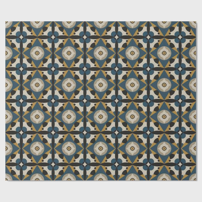 Papel De Regalo Arte abstracto simétrico con geométrico audaz (Superficie plana)
