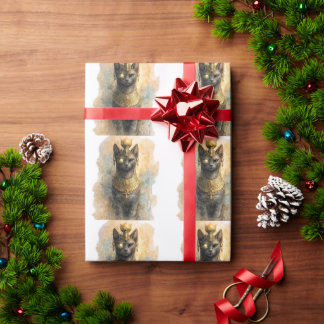 Papel De Regalo Arte acuarela de la diosa gata Bastet del antiguo