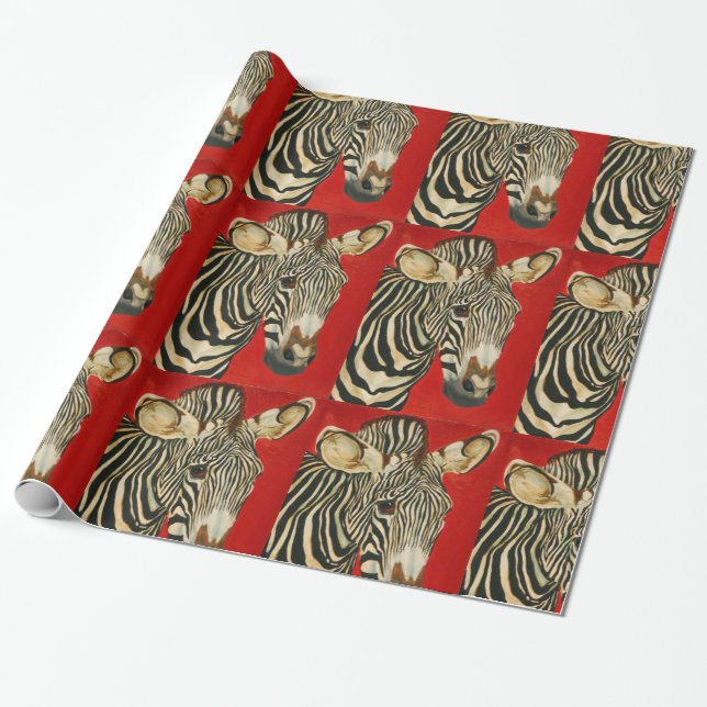 Papel De Regalo Arte africano del animal del parque zoológico de (Desenrollado)