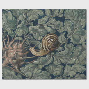 Papel De Regalo Arte Antiguo Botánico Art Nouveau Caracol Antiguo