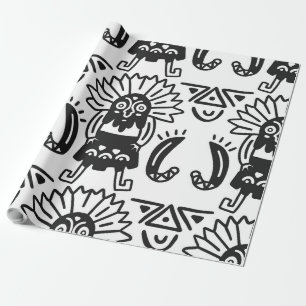 Papel De Regalo Arte Azteca - Patrón de Lagarto