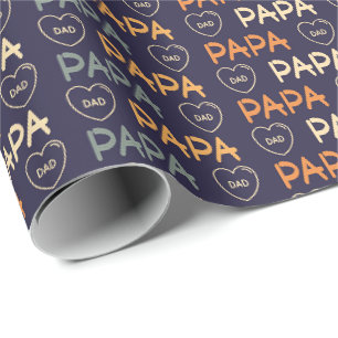 Papel De Regalo Arte con palabras Cool Dad Papa