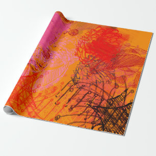 Papel De Regalo Arte contemporáneo. La mano hizo arte. Textura col