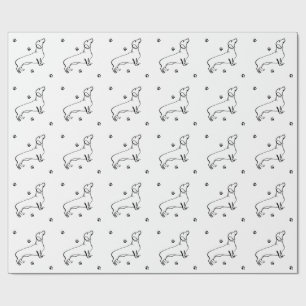 Papel De Regalo Arte Dachshund minimalista - Tu texto, tu estilo