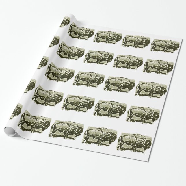 Papel De Regalo Arte de Búfalo (Desenrollado)