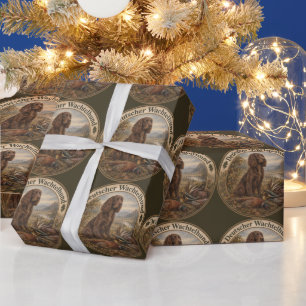 Papel De Regalo Arte de caza con Wachtelhund, Spaniel alemán