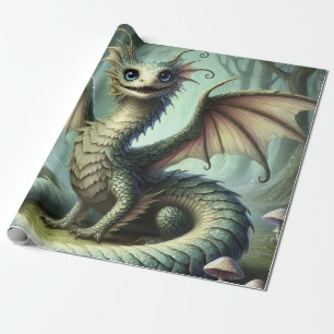 Papel De Regalo Arte de criatura de fantasía linda Dragon Jabberwo