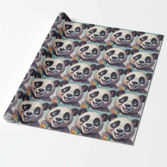 Papel De Regalo Arte de dibujo Personalizado Panda (Desenrollado)