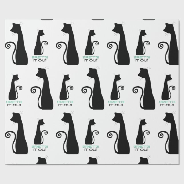 Papel De Regalo Arte de gato negro (Superficie plana)