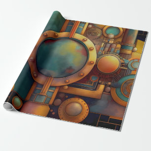 Papel De Regalo Arte de geometría industrial steampunk