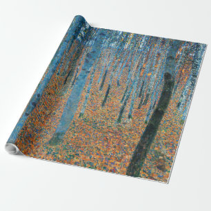 Papel De Regalo Arte de Gustav Klimt Bosque de Hayas Vintage