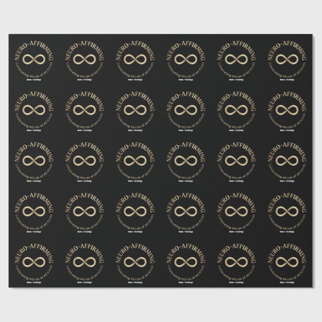 Papel De Regalo Arte de Infinitud Arcoíris Neuroafirmante Neurodiv (Superficie plana)
