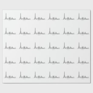 Papel De Regalo Arte de línea del horizonte minimalista de París