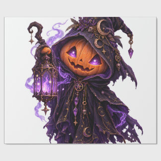 Papel De Regalo Arte de Linterna Mágica de Fantasma de Calabaza de