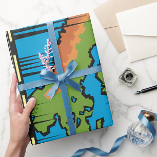 Papel De Regalo Arte de mapa abstracto de Escandinavia